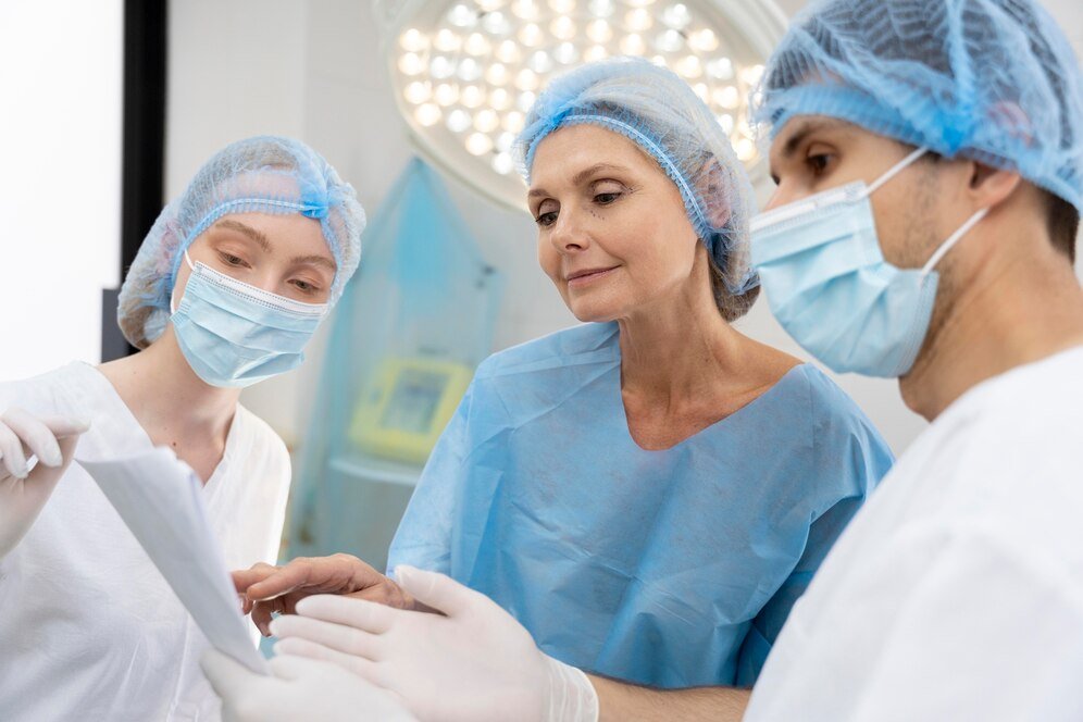 Clinicians reviewing a patient chart together